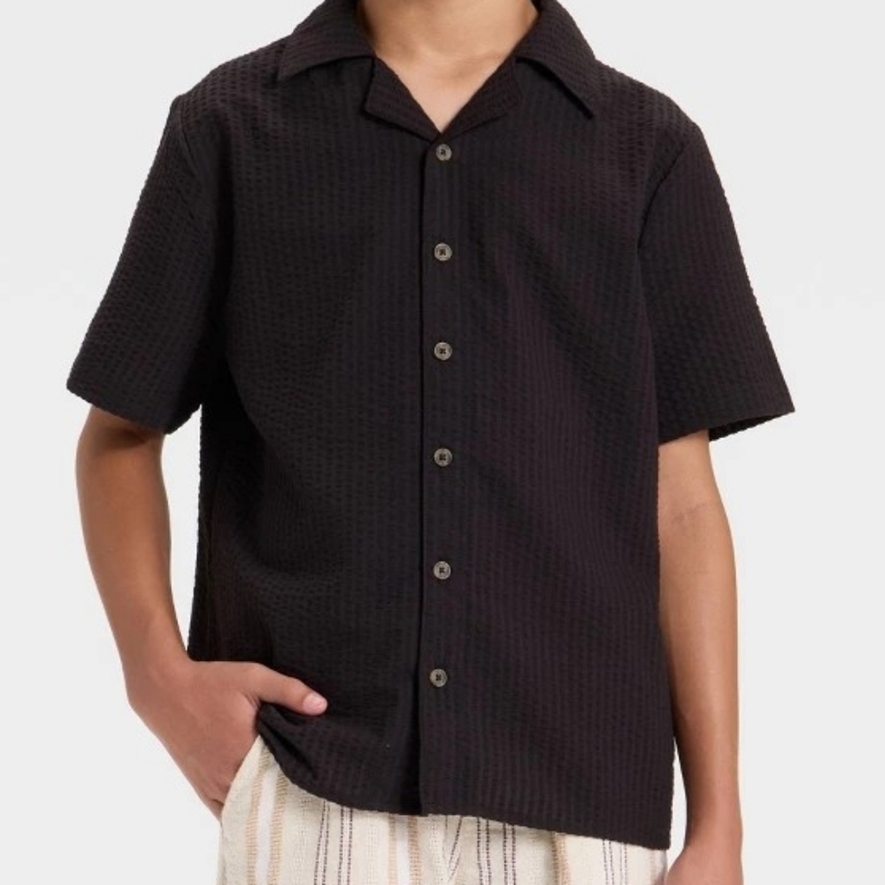 art class Black Button Down Kids Shirt